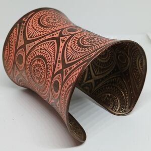 Vintage Wide Etched Cuff Bracelet MB 794